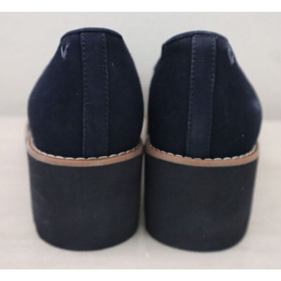 Vionic Women's Sz 7.5M Navy Blue Suede Willa Wedge Slip-On Loafers - Picture 3 of 12